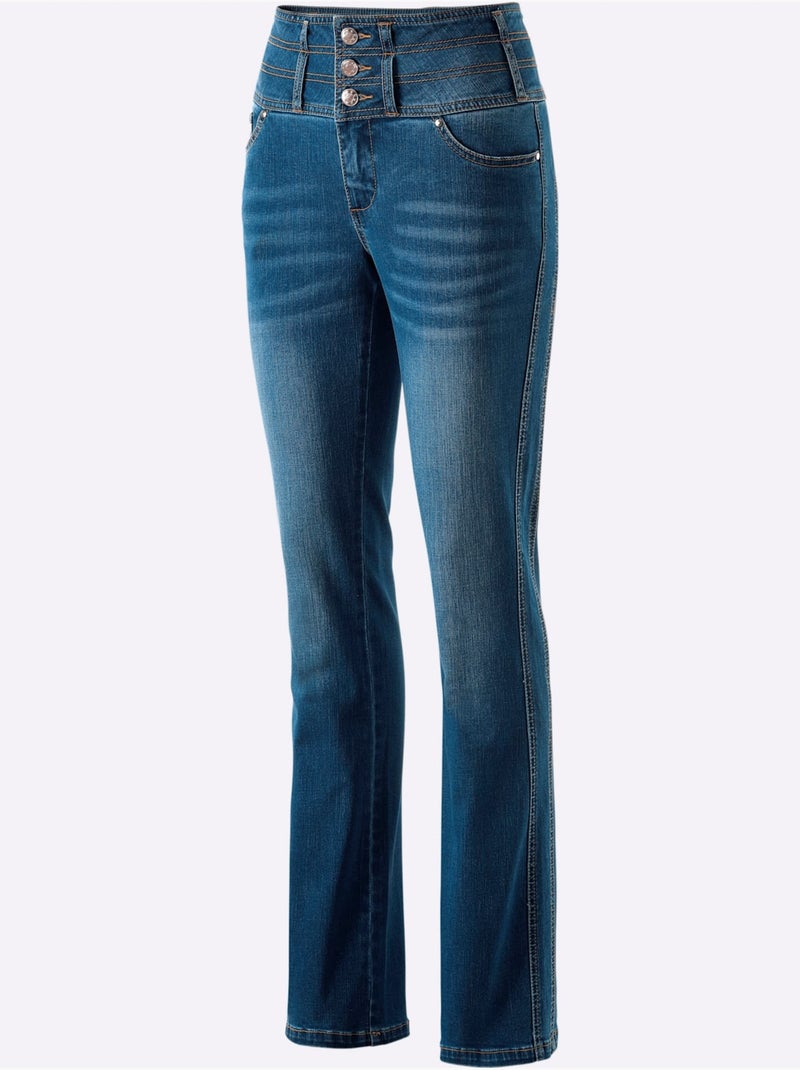 Jean 5 poches mélange de lyocell et de viscose de qualité - taille standard - witt Bleu jean - Kiabi