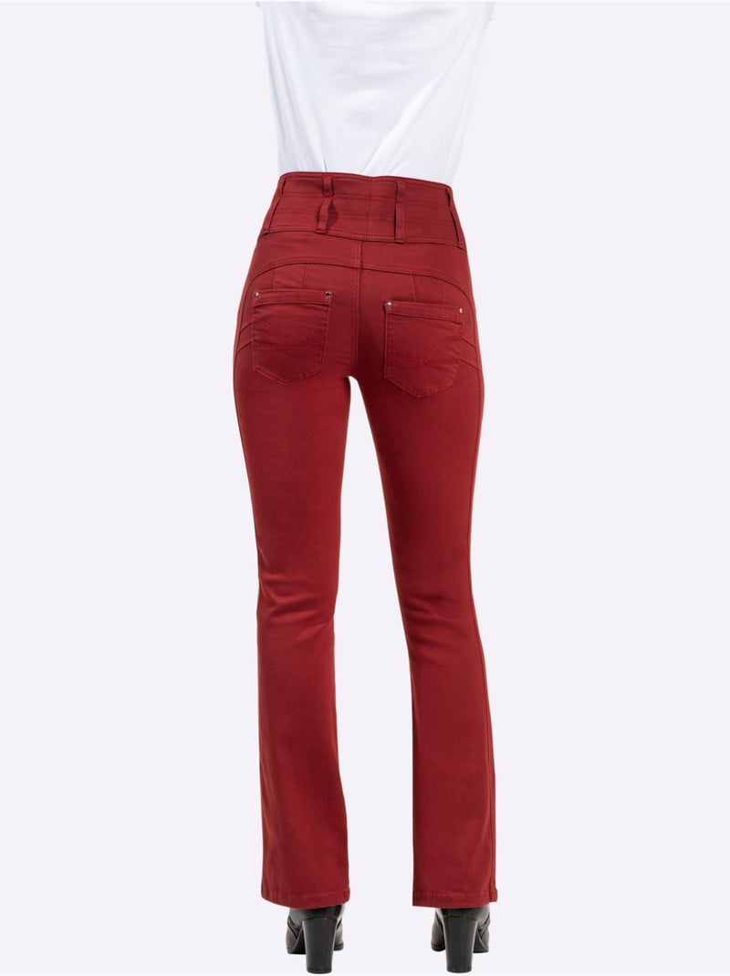 Jean 5 poches mélange de lyocell et de viscose de qualité - taille standard - witt Rouge foncé - Kiabi