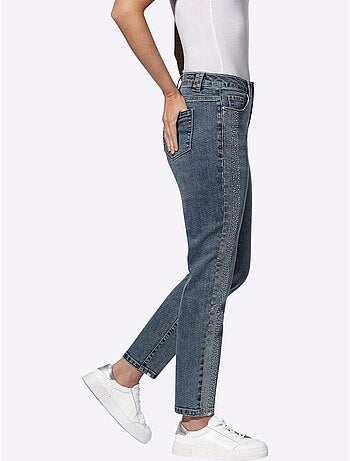 Jean 5 Poches Petites Pierres Brillantes Fantaisie - Taille Standard - Helline