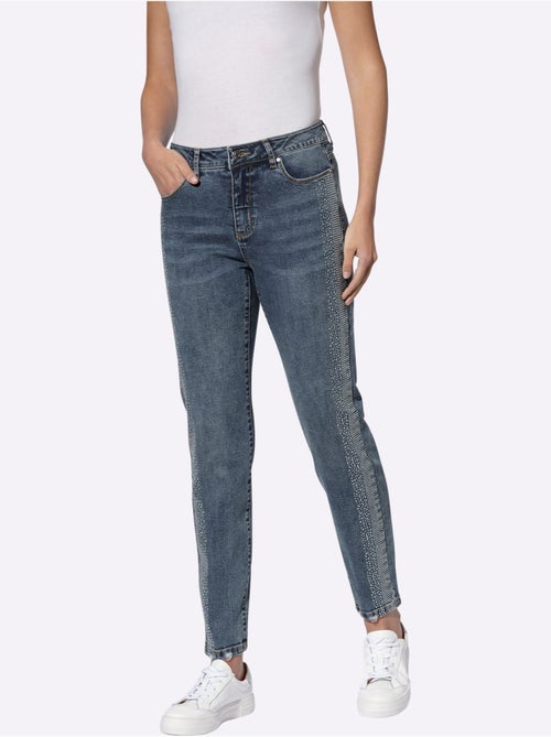 Jean 5 Poches Petites Pierres Brillantes Fantaisie - Taille Standard - Helline - Kiabi