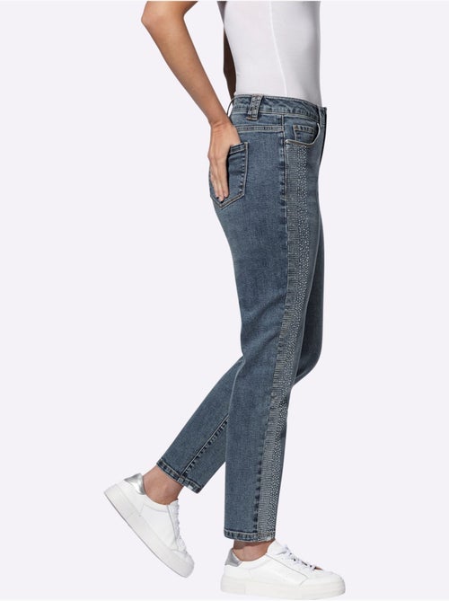 Jean 5 Poches Petites Pierres Brillantes Fantaisie - Taille Standard - Helline - Kiabi