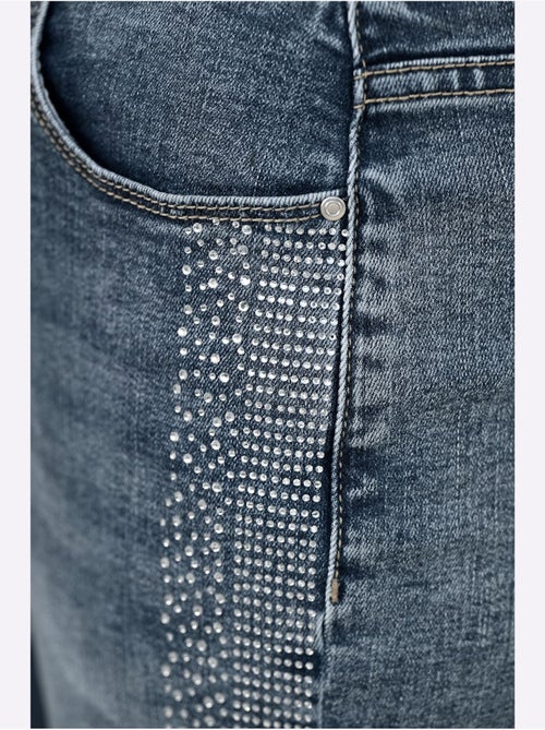 Jean 5 Poches Petites Pierres Brillantes Fantaisie - Taille Standard - Helline - Kiabi