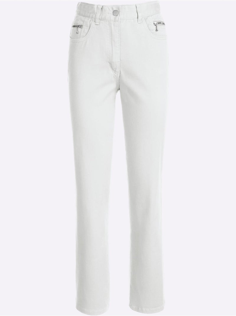 Jean 5 poches qualité coton - taille courte - witt Blanc - Kiabi