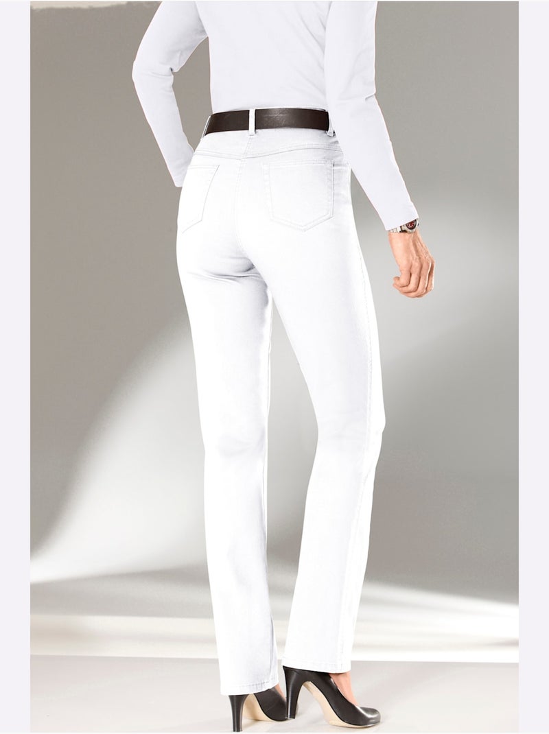Jean 5 poches qualité coton - taille courte - witt Blanc - Kiabi