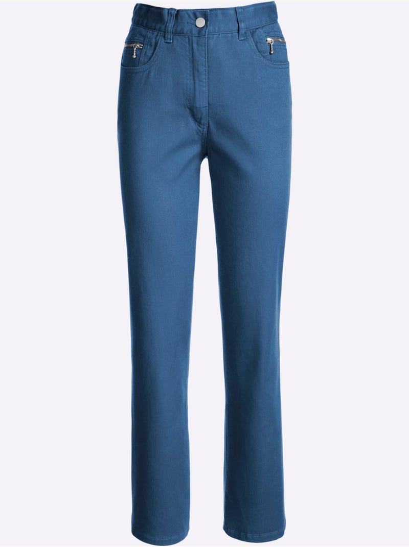 Jean 5 poches qualité coton - taille courte - witt Bleu jean - Kiabi