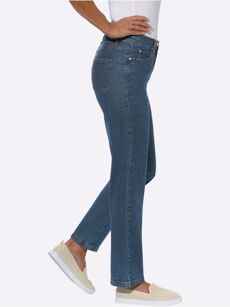Jean 5 poches qualité coton - taille courte - witt Bleu jean - Kiabi