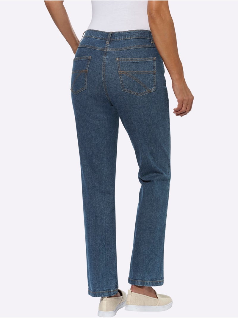Jean 5 poches qualité coton - taille courte - witt Bleu jean - Kiabi