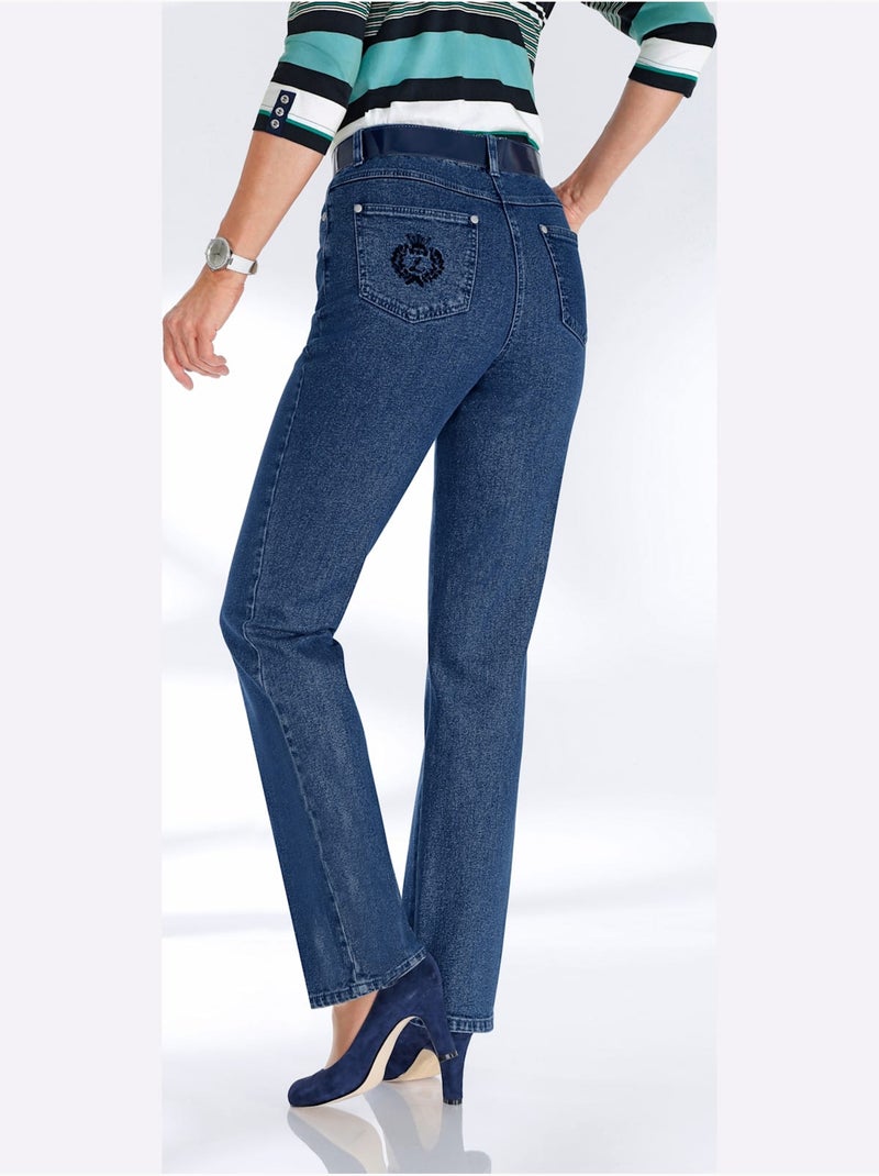 Jean 5 Poches Qualité Coton - Taille Courte - Witt Bleu jean - Kiabi