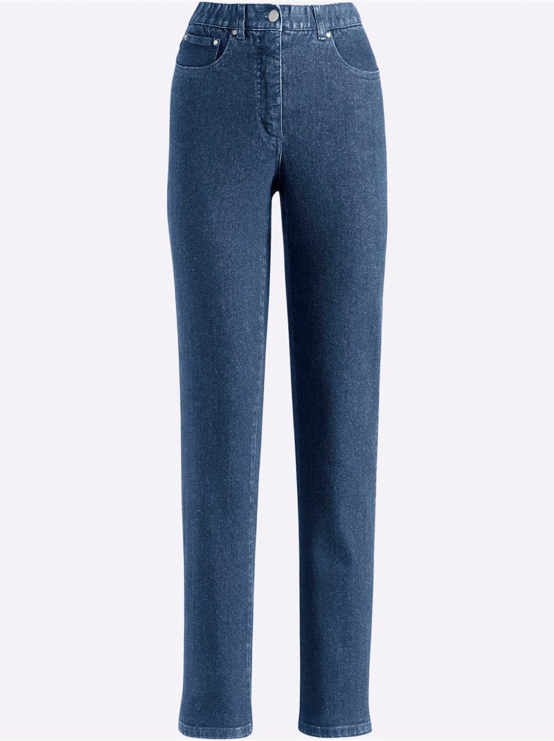 Jean 5 Poches Qualité Coton - Taille Courte - Witt Bleu jean - Kiabi