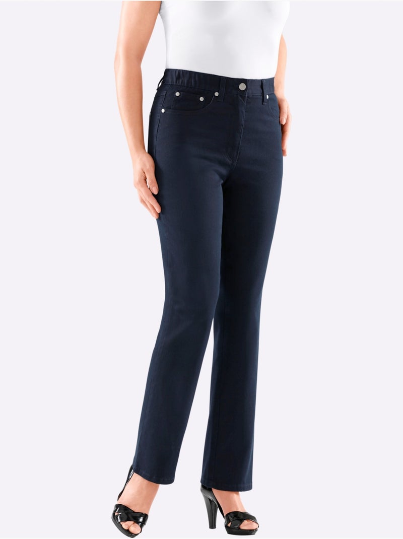 Jean 5 Poches Qualité Coton - Taille Courte - Witt Bleu marine - Kiabi