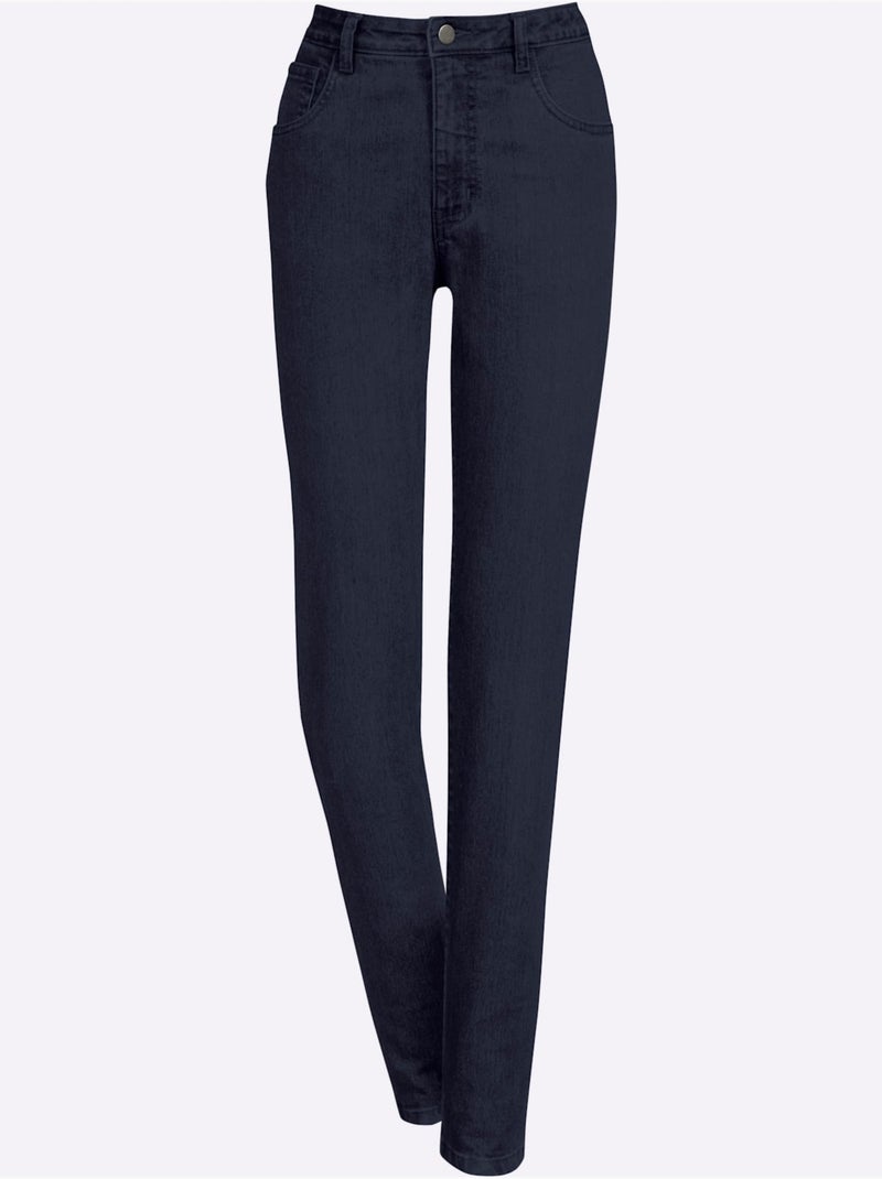 Jean 5 Poches Qualité Coton - Taille Courte - Witt Bleu marine - Kiabi