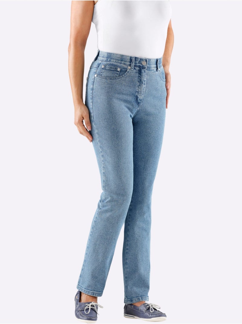 Jean 5 Poches Qualité Coton - Taille Courte - Witt Bleu - Kiabi