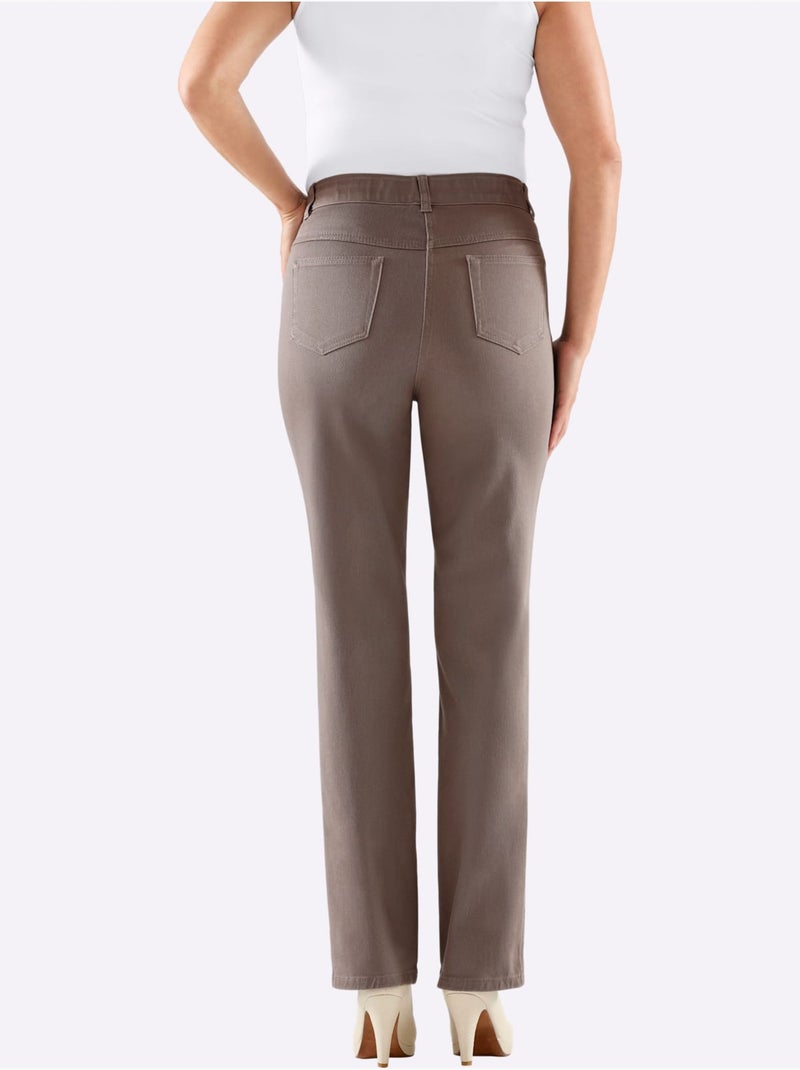 Jean 5 poches qualité coton - taille courte - witt Gris taupe - Kiabi