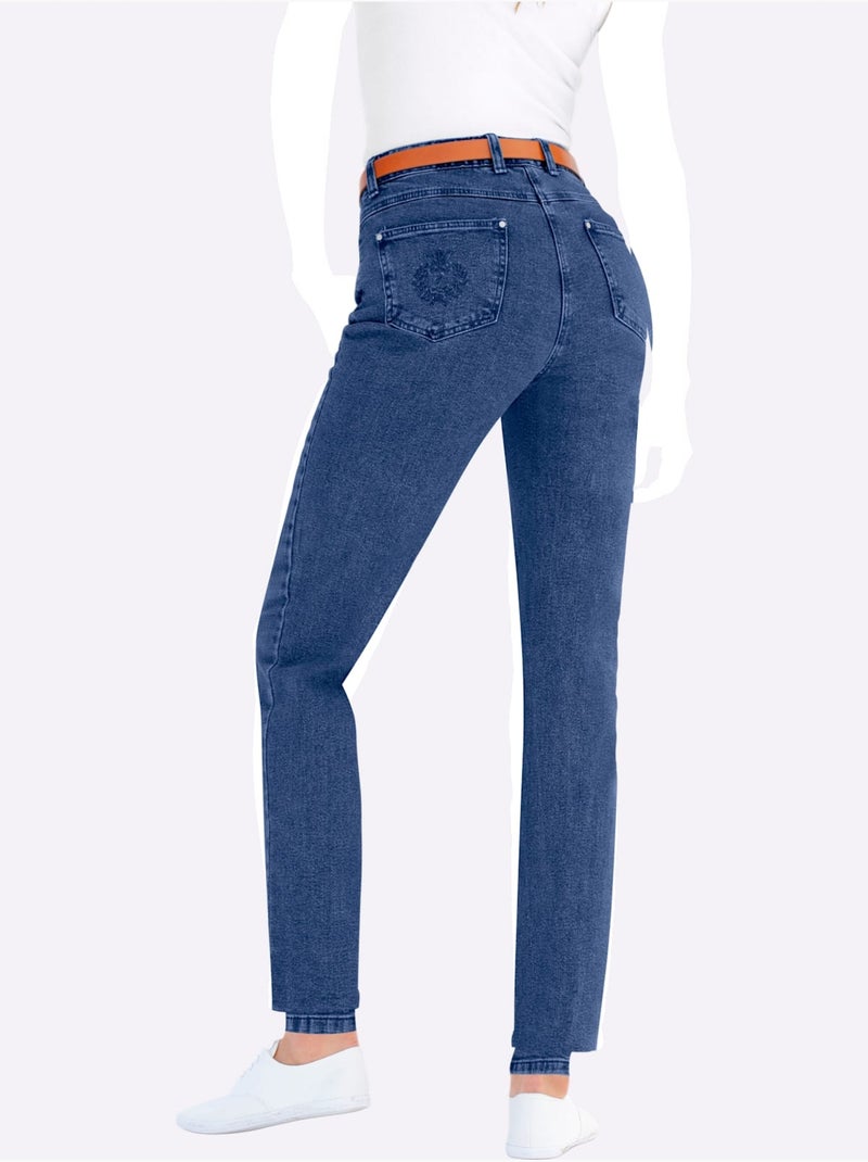 Jean 5 Poches Qualité Coton - Taille Extra Courte - Witt Bleu jean - Kiabi