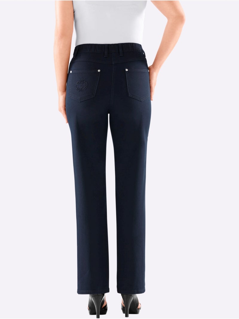 Jean 5 Poches Qualité Coton - Taille Extra Courte - Witt Bleu marine - Kiabi
