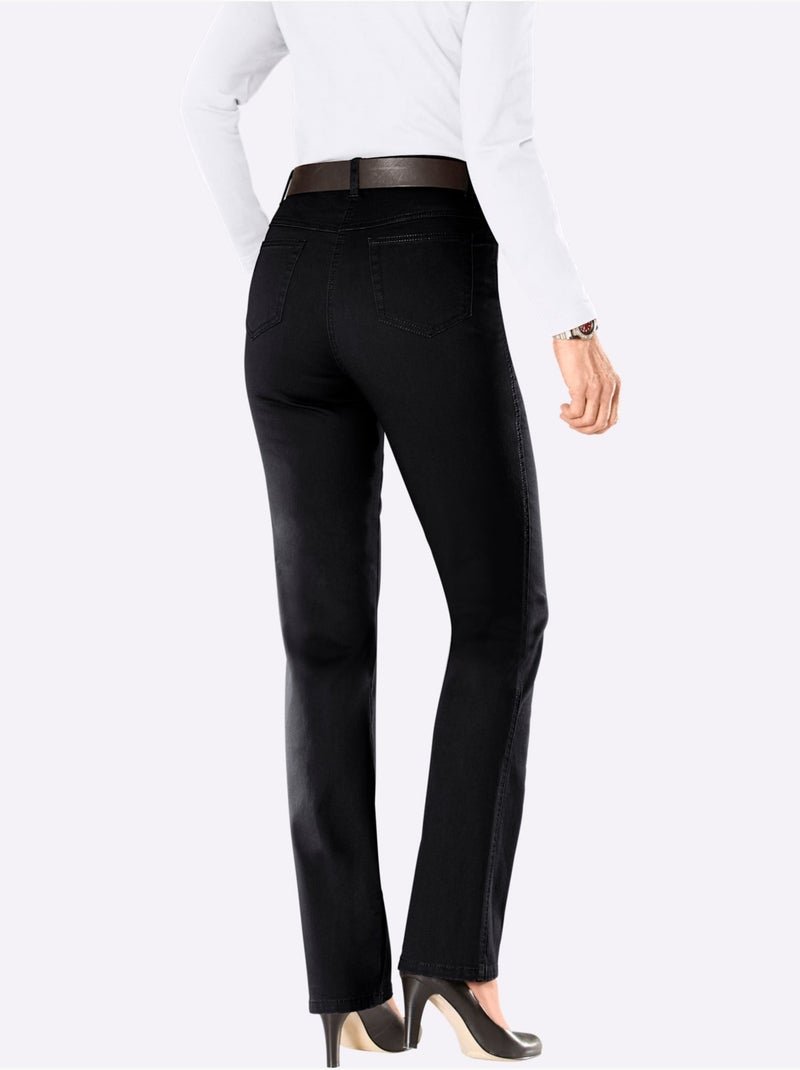 Jean 5 poches qualité coton - taille extra courte - witt Noir - Kiabi