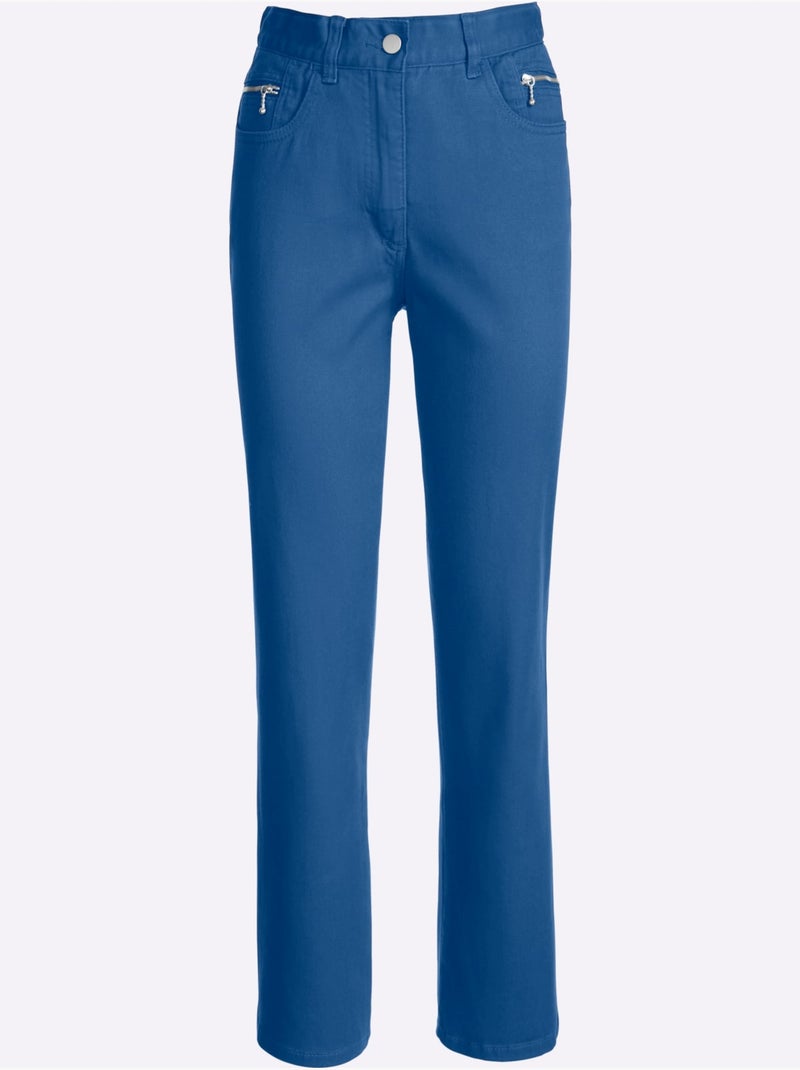 Jean 5 poches qualité coton - taille longue - witt Bleu jean - Kiabi