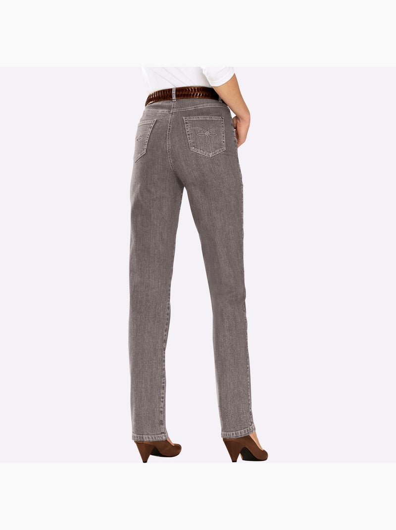 Jean 5 Poches Qualité Coton - Taille Longue - Witt Gris Bleu - Kiabi