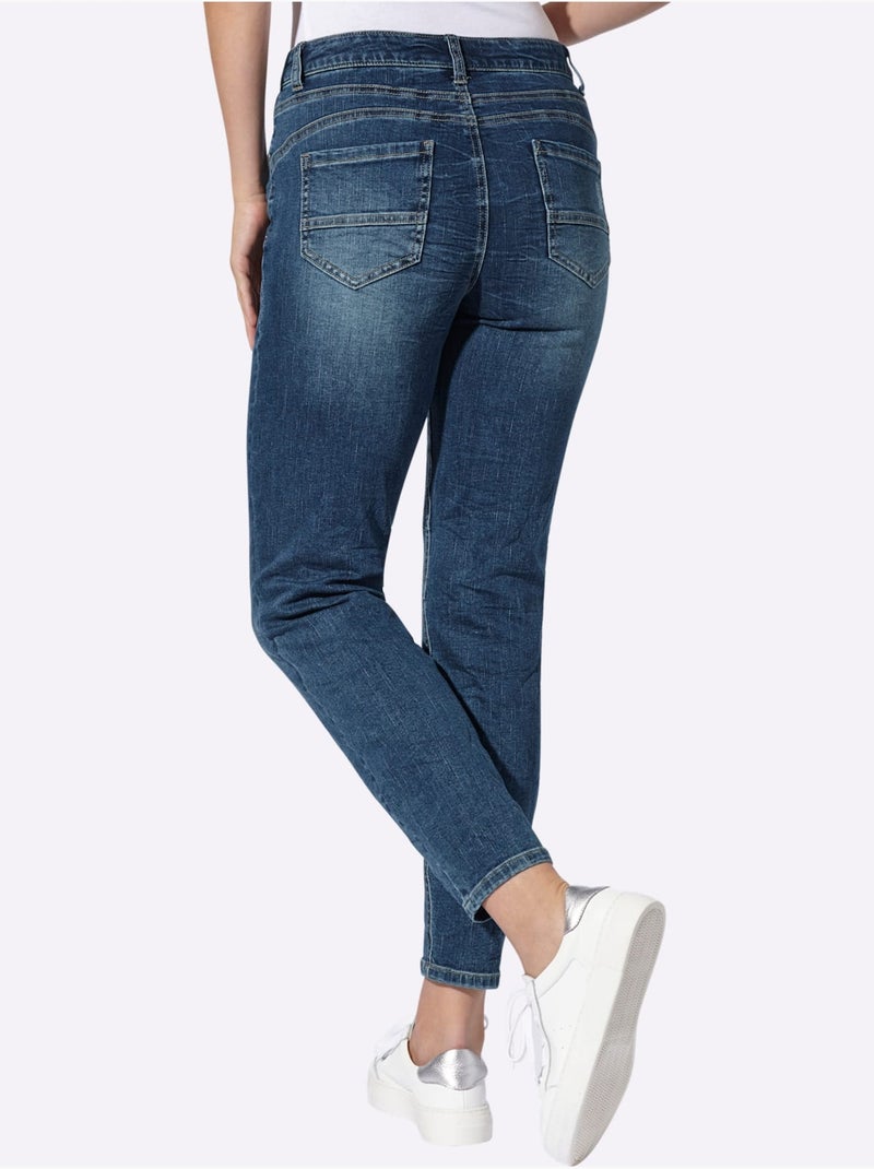 Jean 5 Poches Qualité Coton - Taille Standard - helline Bleu jean - Kiabi