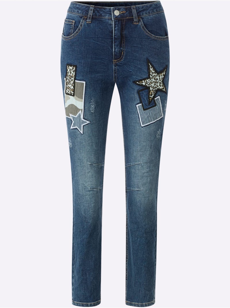 Jean 5 Poches Qualité Coton - Taille Standard - helline Bleu jean - Kiabi