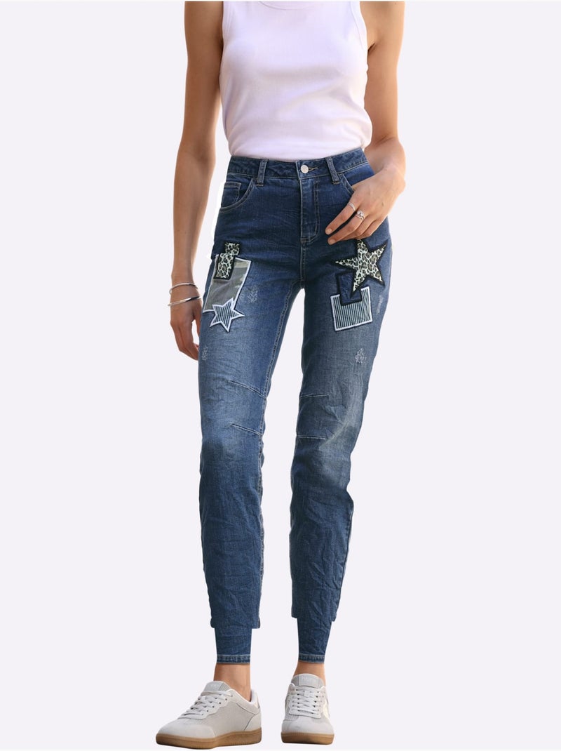 Jean 5 Poches Qualité Coton - Taille Standard - helline Bleu jean - Kiabi