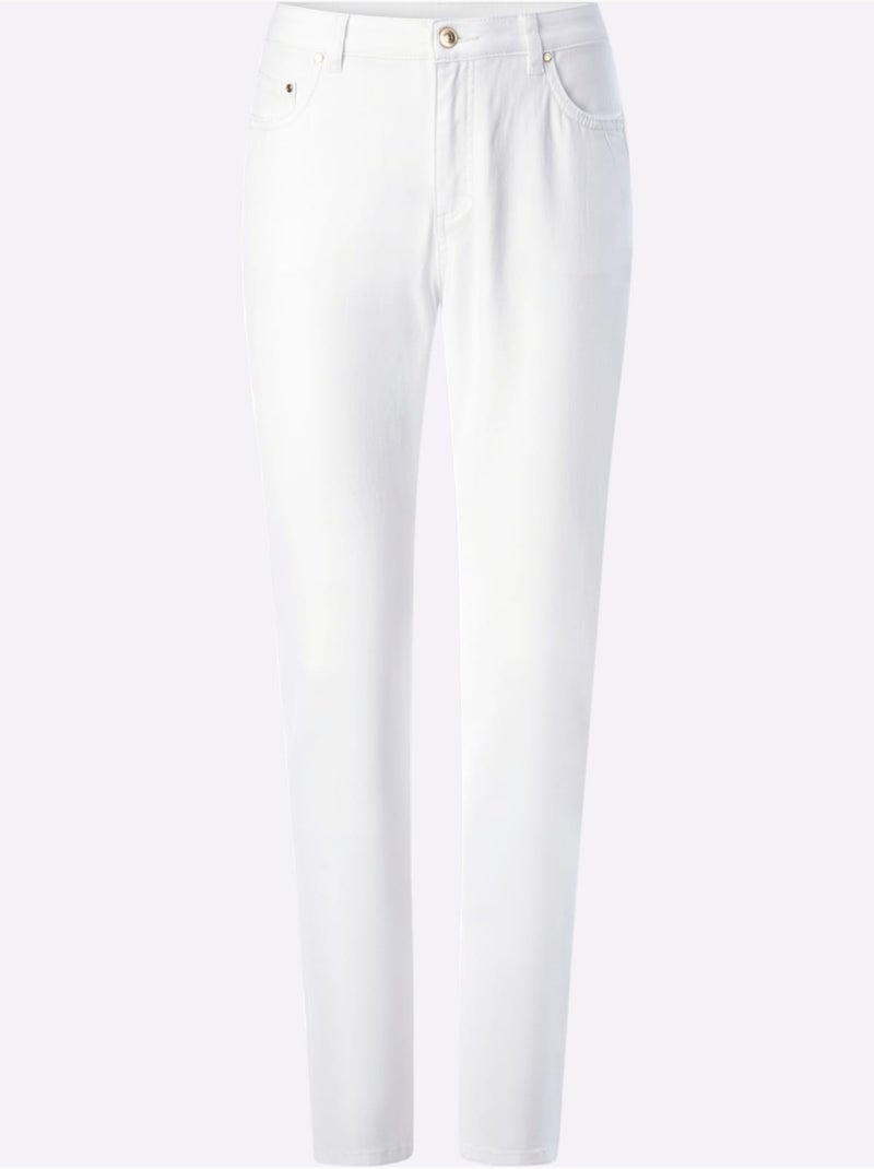 Jean 5 poches qualité coton - taille standard - witt Blanc - Kiabi