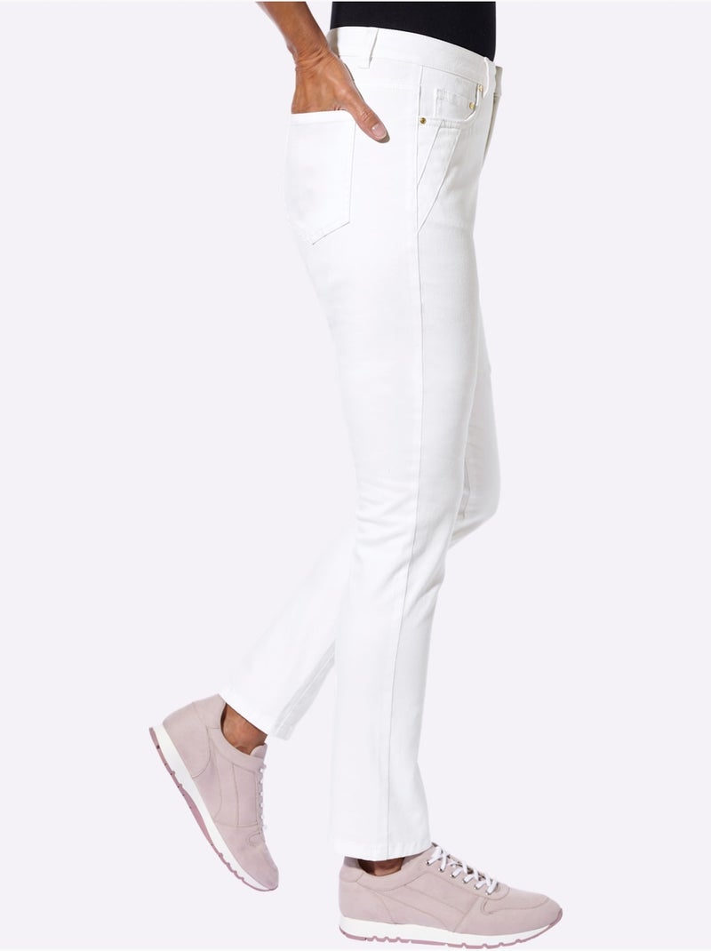 Jean 5 poches qualité coton - taille standard - witt Blanc - Kiabi