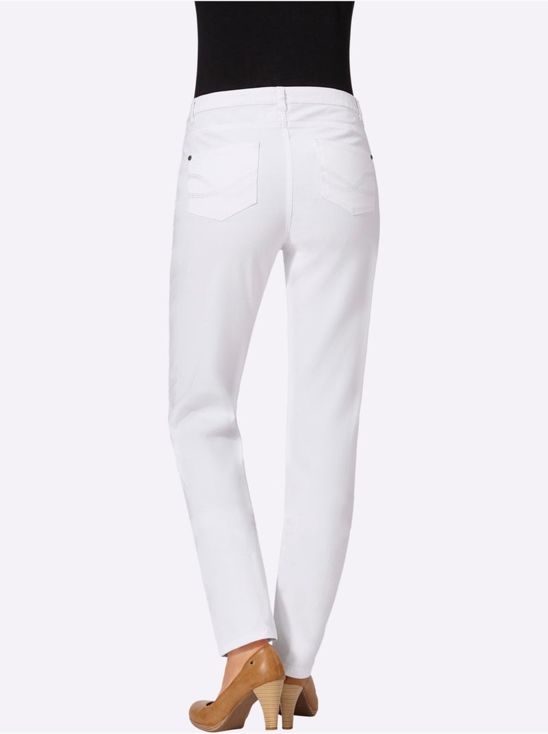 Jean 5 Poches Qualité Coton - Taille Standard - Witt Blanc - Kiabi