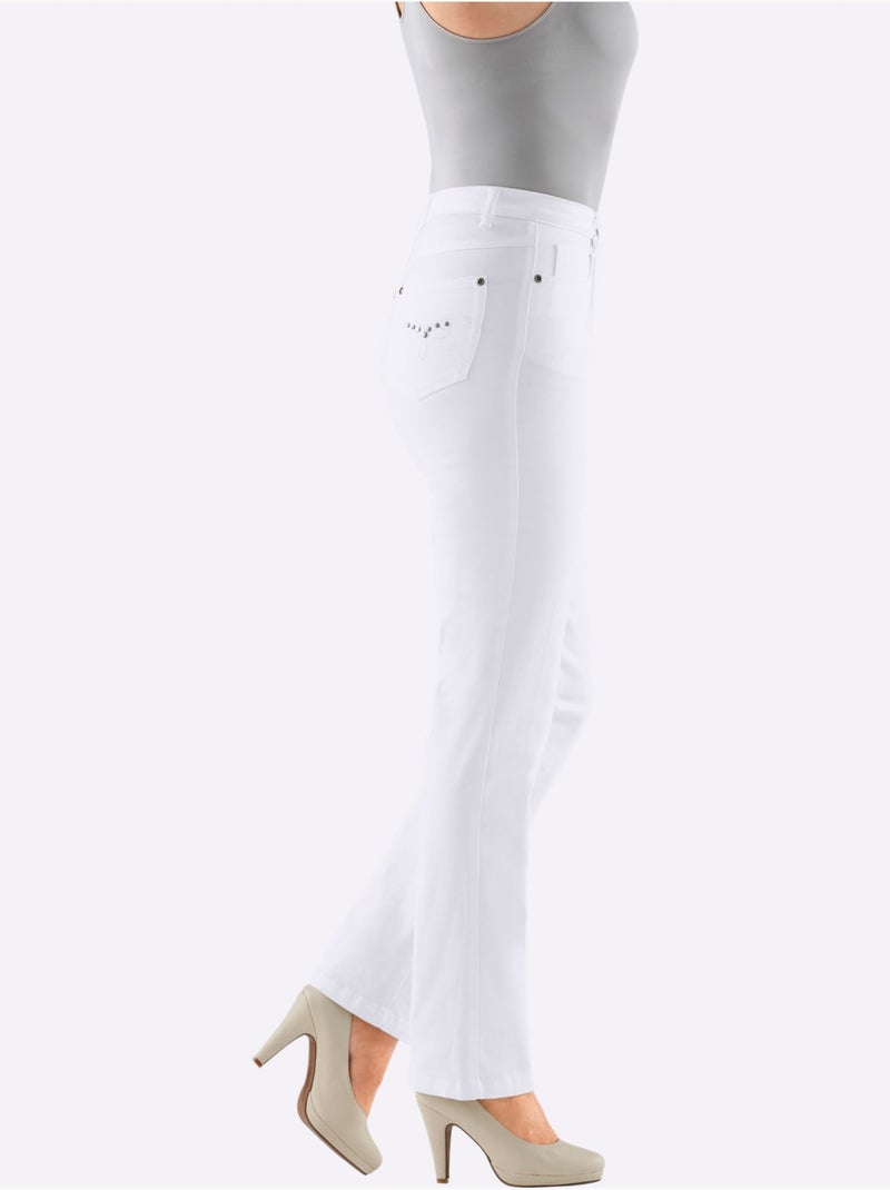 Jean 5 Poches Qualité Coton - Taille Standard - Witt Blanc - Kiabi