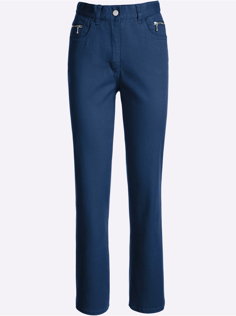 Jean 5 poches qualité coton - taille standard - witt Bleu foncé - Kiabi