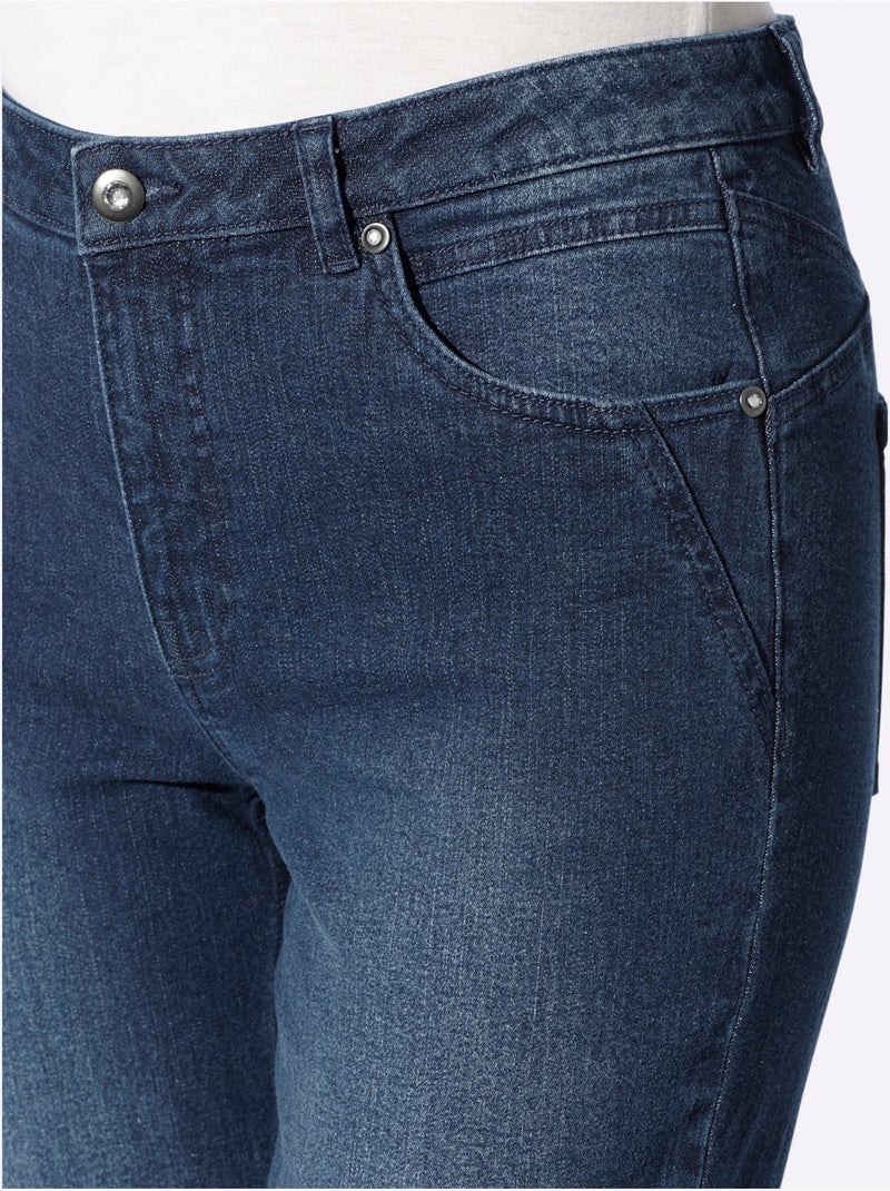 Jean 5 poches qualité coton - taille standard - witt Bleu foncé - Kiabi