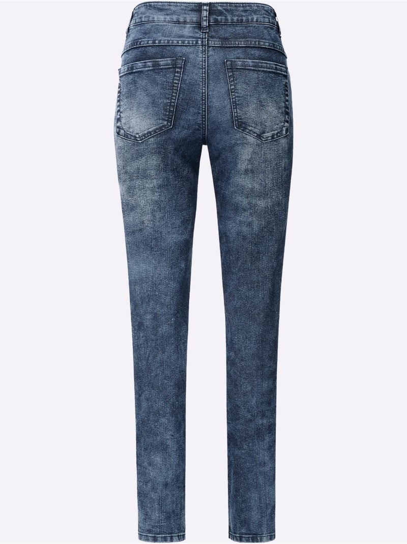 Jean 5 Poches Qualité Coton - Taille Standard - Witt Bleu foncé - Kiabi