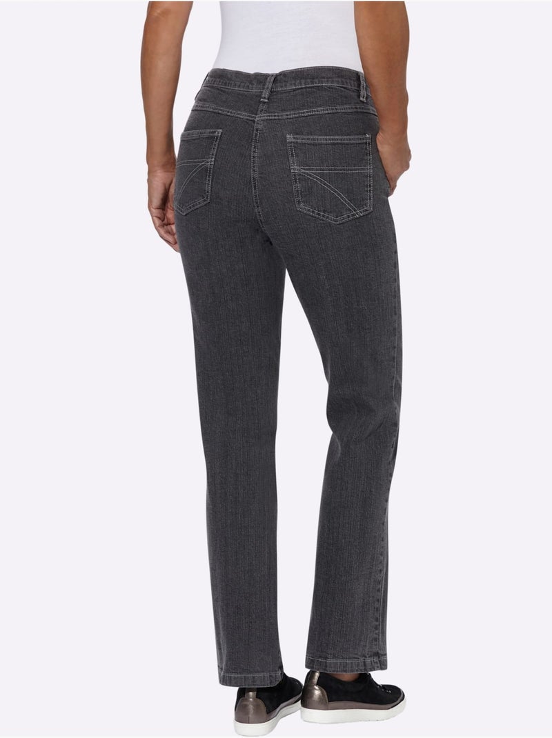 Jean 5 poches qualité coton - taille standard - witt Bleu Gris anthracite - Kiabi