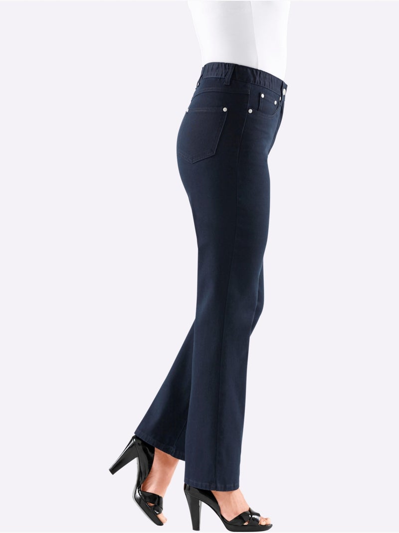 Jean 5 Poches Qualité Coton - Taille Standard - Witt Bleu marine - Kiabi