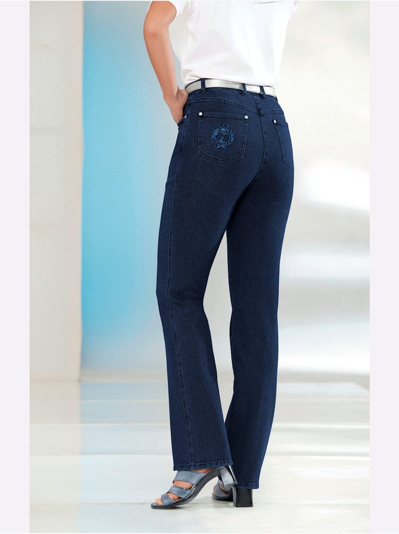 Jean 5 Poches Qualité Coton - Taille Standard - Witt Bleu marine - Kiabi