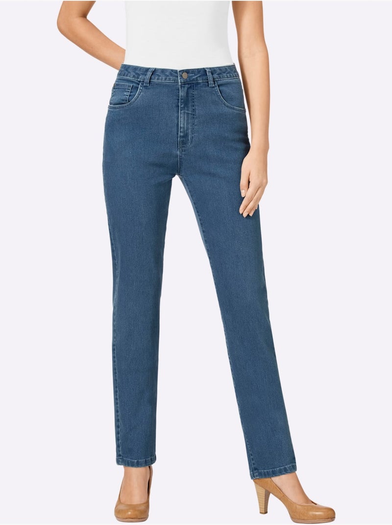 Jean 5 Poches Qualité Coton - Taille Standard - Witt Bleu - Kiabi