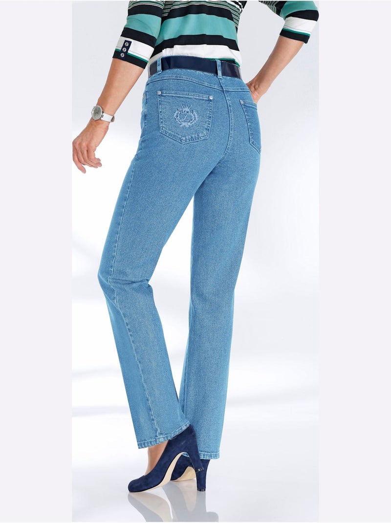 Jean 5 Poches Qualité Coton - Taille Standard - Witt Bleu - Kiabi
