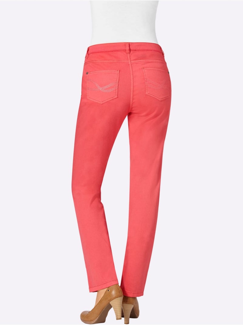 Jean 5 Poches Qualité Coton - Taille Standard - Witt Corail - Kiabi