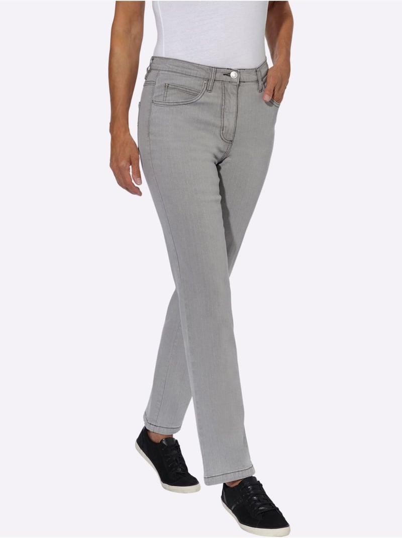 Jean 5 poches qualité coton - taille standard - witt Gris - Kiabi