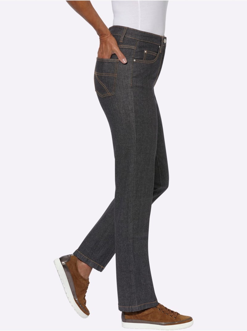 Jean 5 poches qualité coton - taille standard - witt Noir - Kiabi