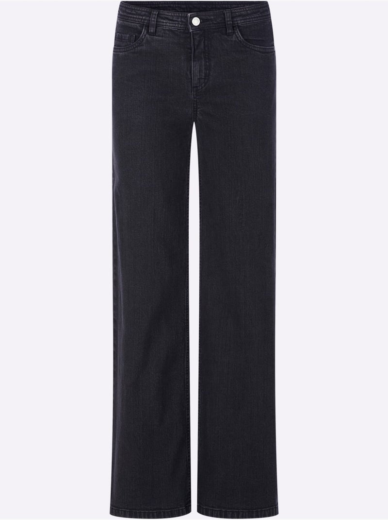 Jean 5 poches qualité coton extensible indéformable - taille courte - witt Noir - Kiabi