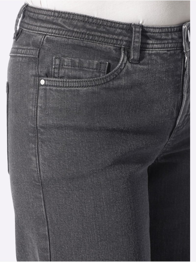Jean 5 poches qualité coton extensible indéformable - taille standard - witt Gris - Kiabi