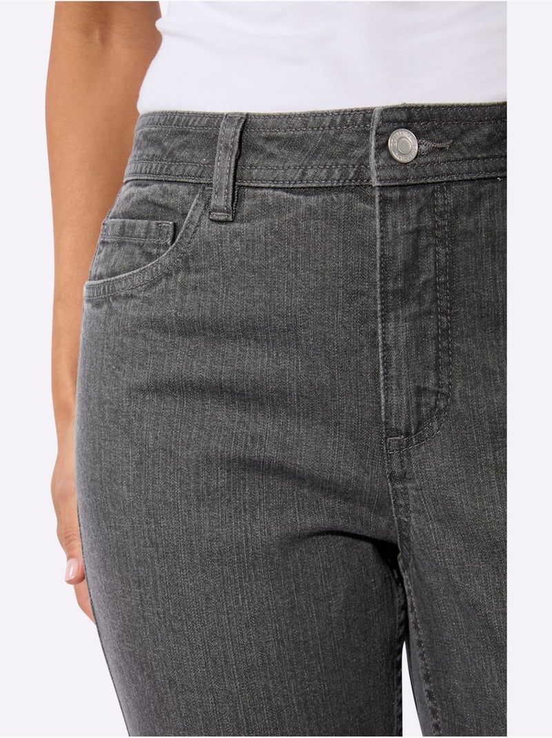 Jean 5 Poches Qualité Coton Extensible Indéformable - Taille Standard - Witt Gris - Kiabi
