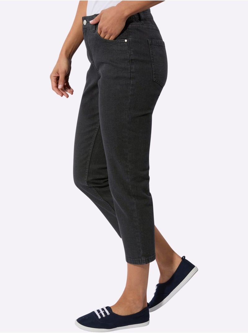 Jean 5 Poches Qualité Coton Extensible Indéformable - Taille Standard - Witt Noir - Kiabi