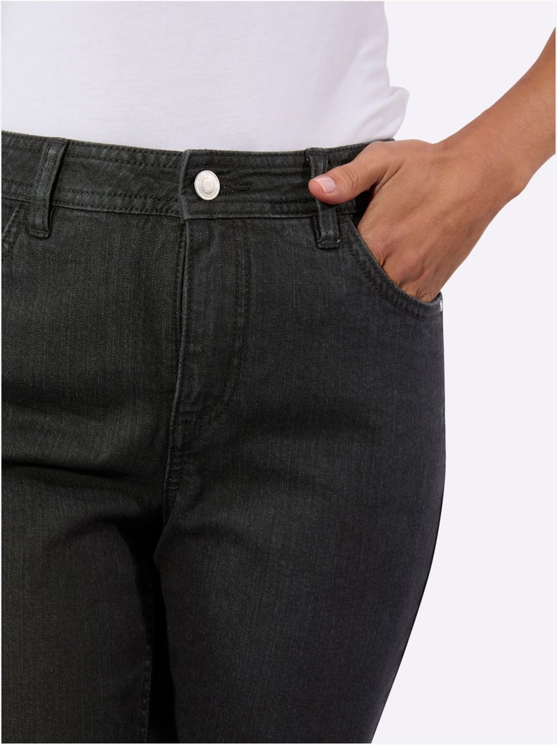 Jean 5 Poches Qualité Coton Extensible Indéformable - Taille Standard - Witt Noir - Kiabi