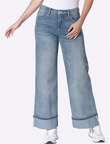 Jean 5 poches revers des jambes fixe - taille standard - helline