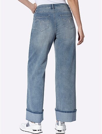 Jean 5 poches revers des jambes fixe - taille standard - helline