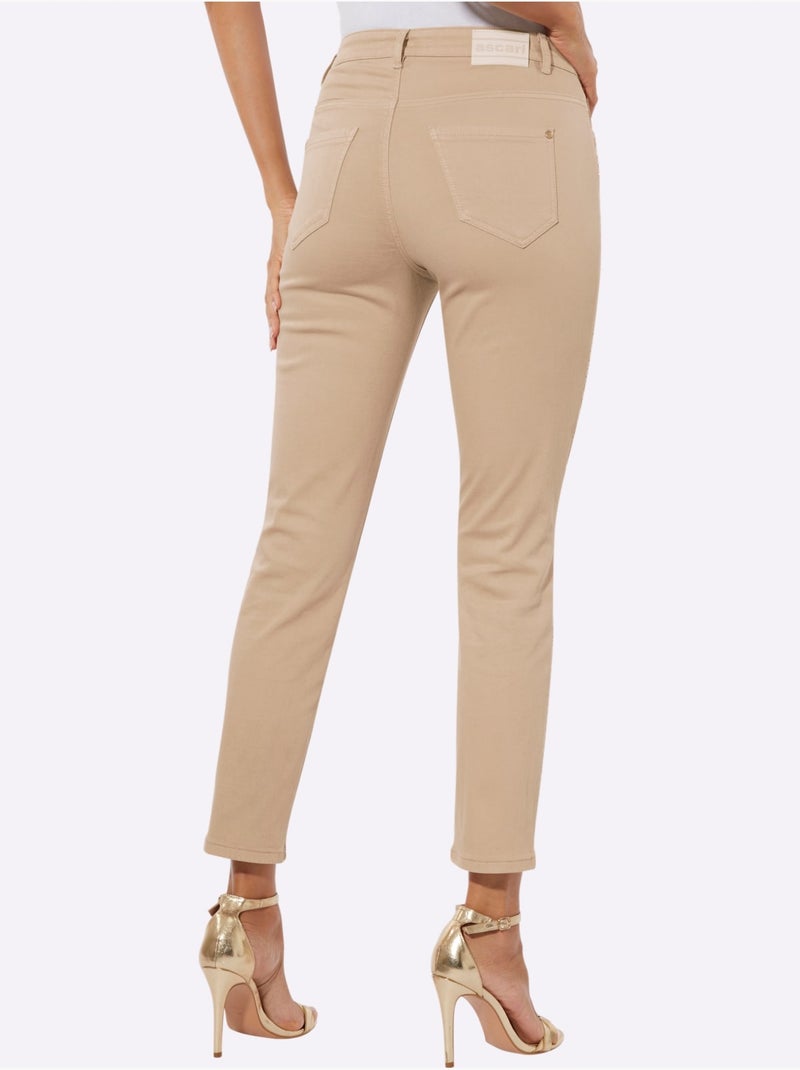 Jean 54% Coton - Taille Courte - Helline Beige - Kiabi
