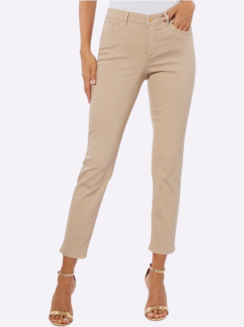 Jean 54% Coton - Taille Standard - helline Beige - Kiabi