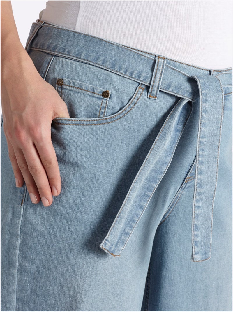 Jean 7/8 5 Poches Pratiques - Taille Standard - Sheego Bleu Blanc - Kiabi